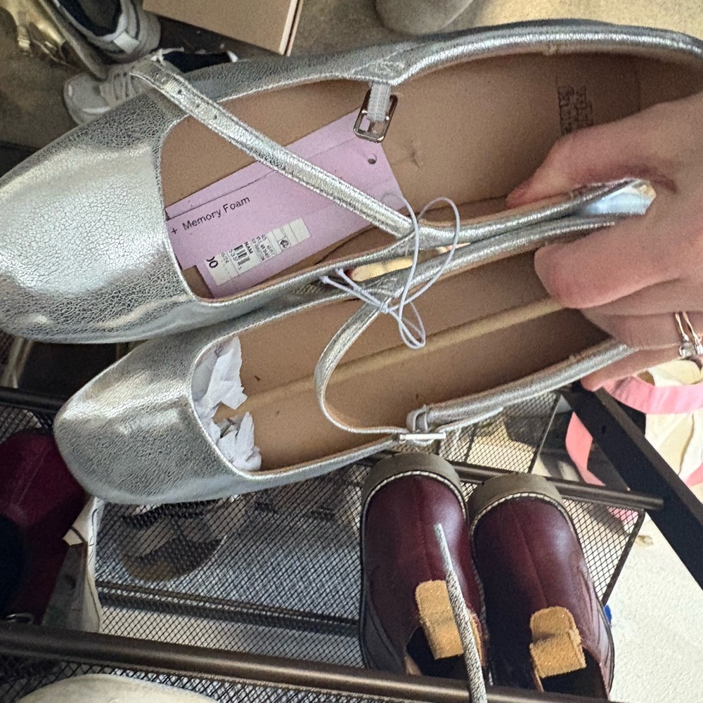Silver Women's Ballet Flats